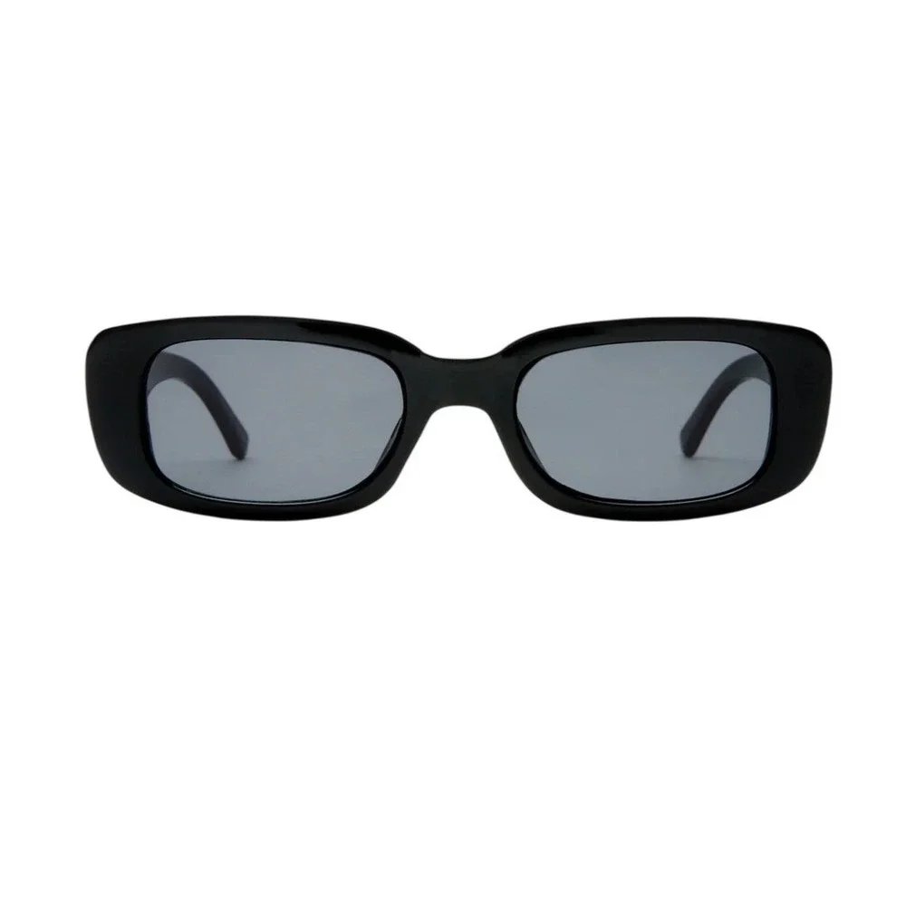 AIRE Ceres V2 Black Rectangular Sunglasses‎ Recycled Plastic 2122526 Smoke Lens